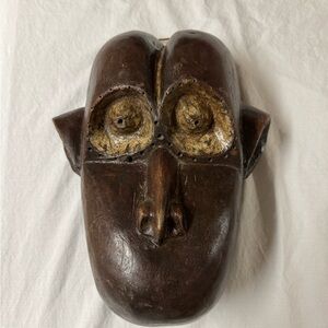 Handcrafted Brown Tribal Mask Wall Art African ….Rare